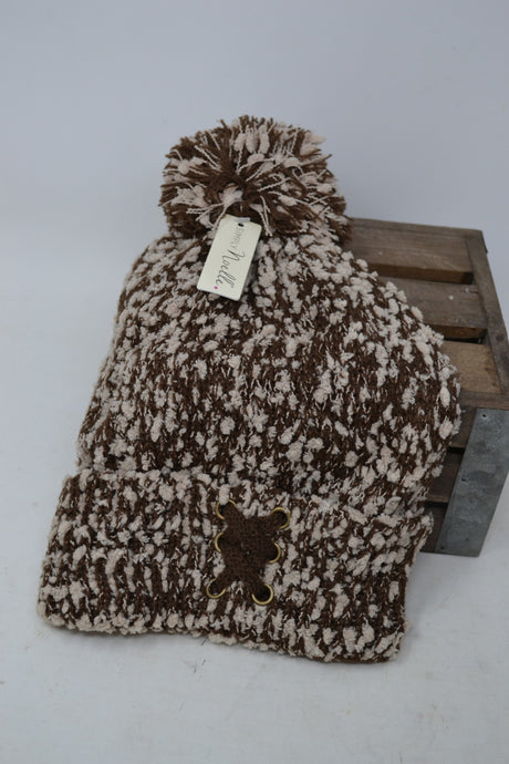 Simply Noelle Soft Knubby Knit Hat Coffee