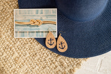 Load image into Gallery viewer, Painted Cork Summer Earrings Anchor
