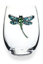 Load image into Gallery viewer, Dragonfly Crystal Stemless Wine Glass
