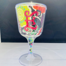 Load image into Gallery viewer, Personalized Acrylic Wine Goblet Initial E
