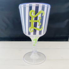 Load image into Gallery viewer, Personalized Acrylic Wine Goblet Initial E
