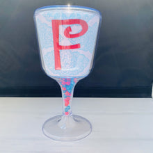 Load image into Gallery viewer, Personalized Acrylic Wine Goblet Initial F
