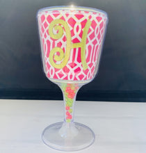 Load image into Gallery viewer, Personalized Acrylic Wine Goblet Initial H
