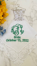Load image into Gallery viewer, Monogrammed Bridal Handkerchief
