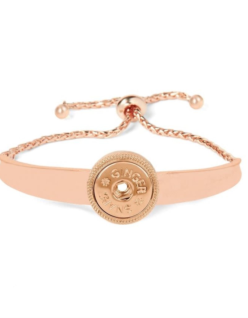 Ginger Snaps Adjustable 180 Bar Bracelet Rose Gold