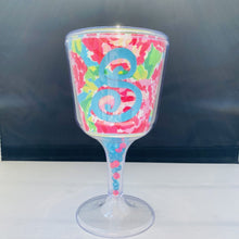 Load image into Gallery viewer, Personalized Acrylic Wine Goblet Initial S
