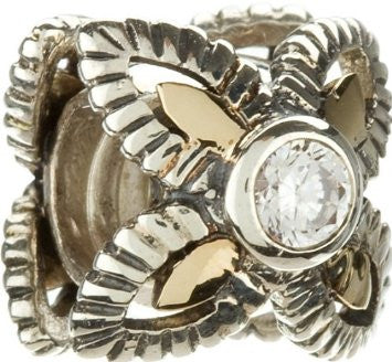 Chamilia Flowering Gem 14K Gold & Sterling Silver Charm