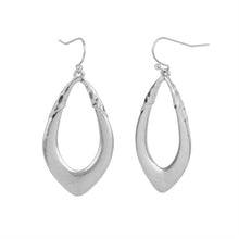 Load image into Gallery viewer, Whispers Silver Oval Drop Dangle Earrings
