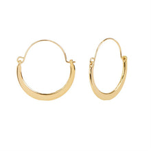 Load image into Gallery viewer, Whispers Gold Flat Crescent Hoop Earrings
